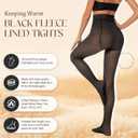 Nackiy Fleece Lined Tights Women, Fake Translucent Warm Pantyhose Black Sheer Leggings Winter Thick Thermal Stockings (Black, S)
