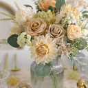 Artificial Flowers Combo Box Set Silk Flowers Fake Rose for DIY Floral Arrangements Wedding Bouquets Centerpieces Baby Shower Party Home DecorationsNude Color