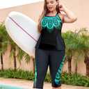 LALAGEN Womens Plus Size Swimsuits 2026 Modest Rash Guard Capris Tankini Bathing Suits Two Piece Bathing Suit Swimwear (XXXL)