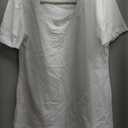 JomeDesign Womens Tops Casual Short Sleeve Square Neck Shirts Puff Sleeve Tshirts Loose Casual Blouse Summer Tee (Medium, White)