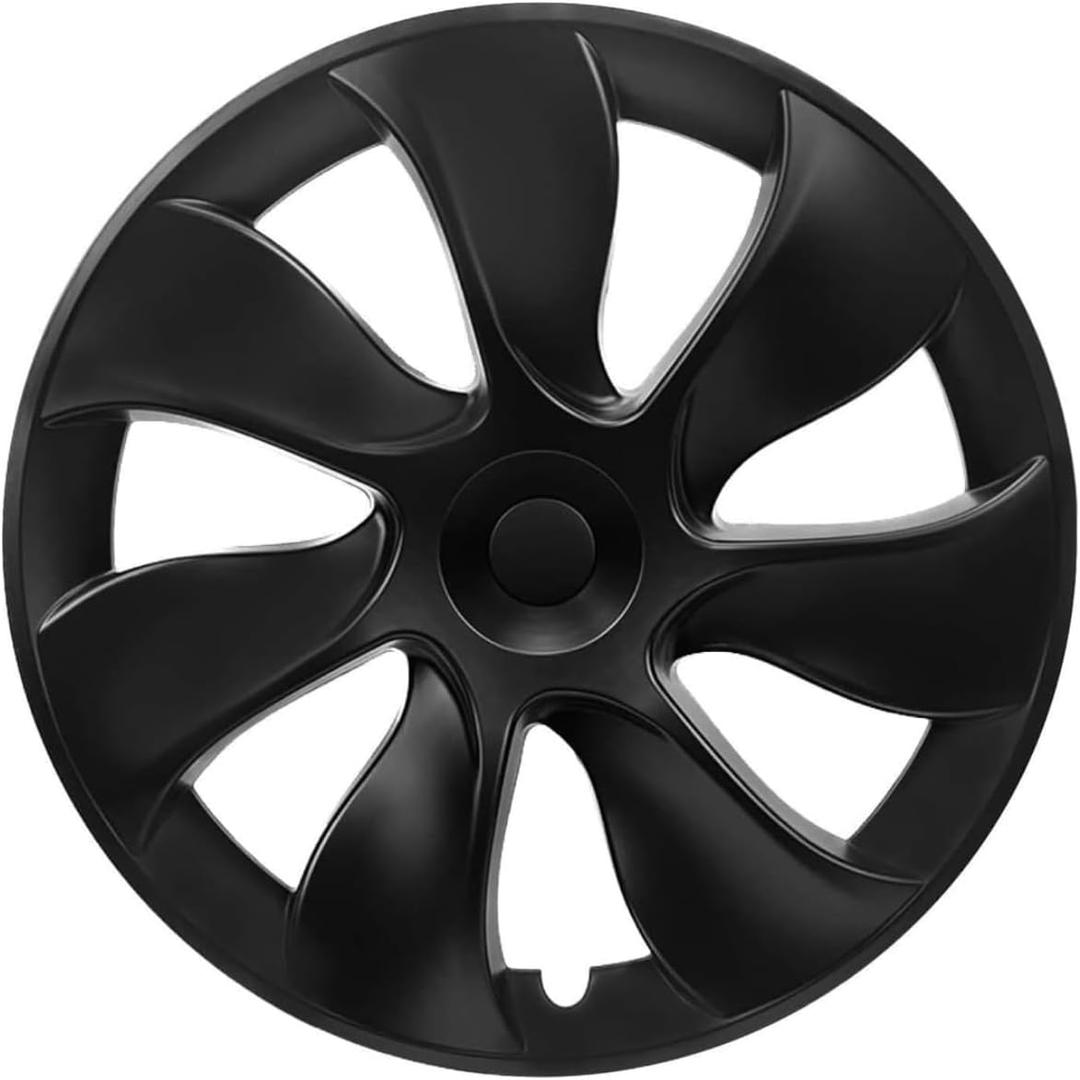 KAVANIC Fits Tesla Model Y Wheel Cover Hubcap 19 Inch Matte Black Support Logo (1 PCS - Side2) Blade Style 2020-2024 Model Y Gemini Wheel Cover Replacement (KA4-XF-Side2, KA4-XF-Side2)