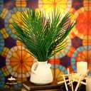 50 Pcs Easter Palm Sunday Decoration Crafts Including 25 5'' Religious Crosses and 25 9.4'' Artificial Palm Leaves Large Faux Plants Branches for Sunday Church Arrangement Party Decoration