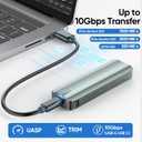 NVMe Enclosure, M.2 SATA SSD Case, PCIe Gen 4x4 10Gbps External Aluminum Adapter, Heatsink Pad Included Tool-Free for M & M+B Key and Size 2230/ 2242/ 2260/ 2280 SSDs