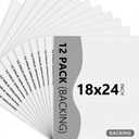 Somime 12 Pack Backing Boards Only - 18x24 Uncut Black Mats Matboards, Acid Free Backerboards, Ideal for Photos/Pictures/Prints/Frames/Arts