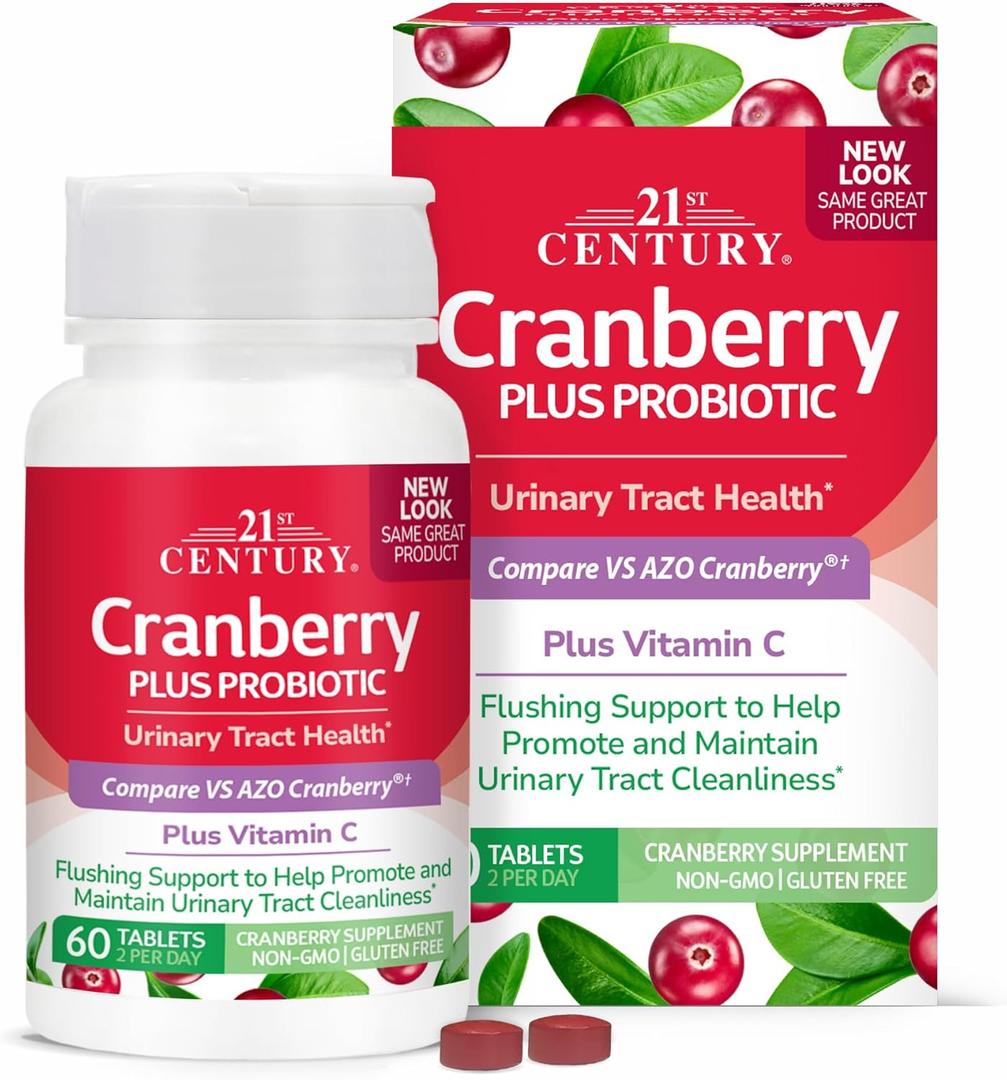 21st Century Cranberry Plus Probiotic Tablets, 60 Count EXP (10/27)