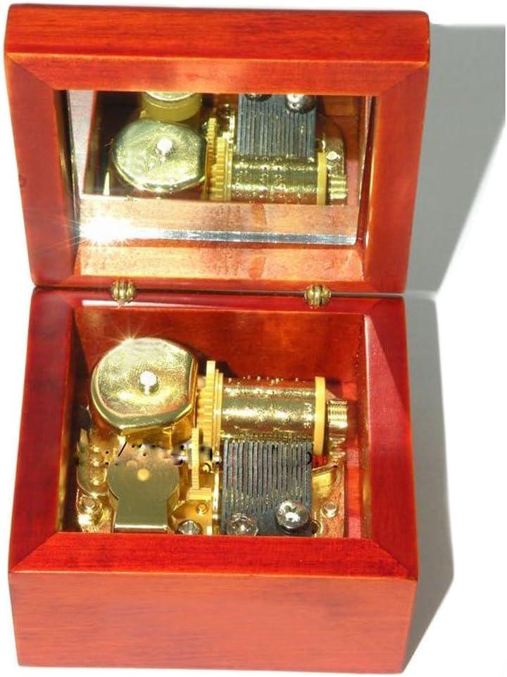 Wind-Up Wooden Music Box with Gold-Plating Movement in,Over The Rainbow, Rosewood
