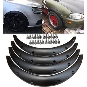 Universal Flexible Car Fender Flares Extra Wide Body Wheel Arches (4*Small)