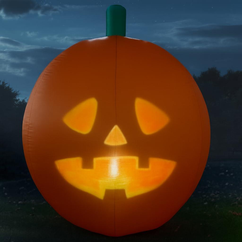 Inflatable Jabberin' Jack 5 Foot Tall Talking Animated Pumpkin with 56 Inch HD Screen and Built in Projector + Speaker Includes 80 Minutes of Content