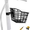 Bike Basket with a Fixed Holder,Kids Small Scooter Tricycle Accessories Kit with Bells Tools,Rust-Resistant Electric Bicycle Front Baskets Accessories for Women and Men