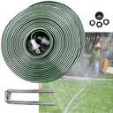 Watoo 2025 Sprinkler Hose & Soaker Hose for Yard - 75 FT Reinforced Flat Garden Hose with Holes, Heavy Duty No-Kink Lawn Irrigation Hose (Includes Stakes, High Pressure Spray)
