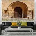 HANGYING Medieval Morocco Architecture Photography Backdrop,7x5ft Ancient City Gate Photo Background,Vintage Brick Wall Arched Door Holiday Travel Party Decor Portrait Photography Studio Props DX07WH