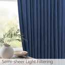Navy Blue Sheer Curtains 45 Inches Long for Kitchen Set of 2 Panels Pinch Pleat Back Tab Light Airy Linen Cafe Tier Soft Dark Blue Short Curtains for Small Windows Bathroom Basement 40x45 Inch Length