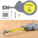 Dreyoo 6.56 ft Rotape Tape Measure Compass with 10 Pencil Leads, Measure Beam Compass for Drawing Circles and Lines, Fixable Button Circle Drawing Tool with Tape Measure