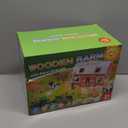 Wooden Barn Toys, Play Barn with 12 Animal Play Figures for 3+ Years Old, Toy Barn and Farm AnimalsWooden Barn Playset for Christmas Birthday Gift for Boys Girls