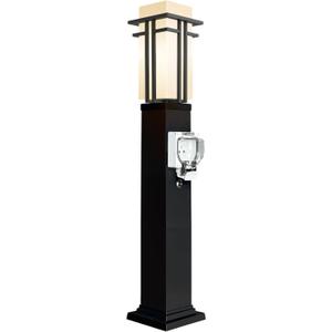 Outdoor Lamp Post with Outlet, Modern Post Light Fixture for Yard, Aluminum Lamp Pole Outdoor Lighting with Glass, Waterproof Outside Street Light for Pathway Garden Patio (40''H, 1 pc)