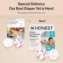 The Honest Company Clean Conscious Diapers for Delicate Skin | Up to 100% Leakproof | Hypoallergenic, Fragrance Free | Girl Prints | Super Club Box, Size 2 (12-18 lbs), 124 Count (Prints May Vary) (Rose Blossom + Tutu Cute)