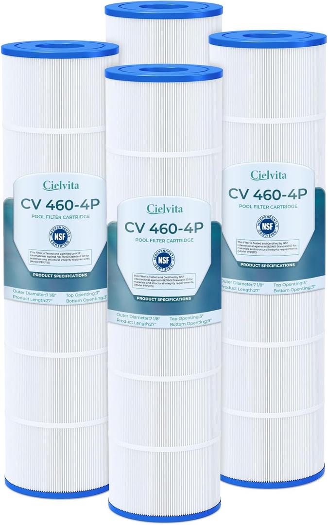 Cielvita CV460 4 oz Media Pool Filter Cartridge Replacement for Jandy CV460, CL460, Replaces Pleatco PJAN115, Unicel C-7468, Filbur FC-0810, Jandy A0558000, R0554600, NSF/ANSI 50 Certified, 460 sq.ft