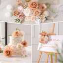 Kisflower Flowers Artificial Combo Cake Flowers Decorations Fake for DIY Wedding Bridal Bouquet Centerpieces Arrangements (Boho Nude)
