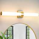 Gold Bathroom Light Fixtures Over Mirror - 31inch Vanity Light Fixture Dimmable LED Bathroom Sconce with Acrylic Shade 36W 3000K Vanity Light Bar for Mirror Bedroom Living Room