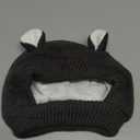 Quiet Ears for Dogs, Neck 14.96 Inch, Dog Ear Muffs Noise Protection Knitted Head Wrap Pet Hats for Medium to Large Pets(Dark Gray)