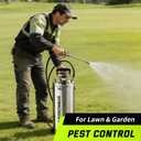 2 Gallon Stainless Steel Pump Sprayer, Heavy Duty Lawn & Garden Sprayer with 20" Wand & 4FT Hose for Weed Killer, Fertilizer & Pest Control, Durable Pressure Sprayer with Viton Seals