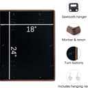 18x24 Solid Walnut Wood Picture Frame with 16x20 Mat Opening