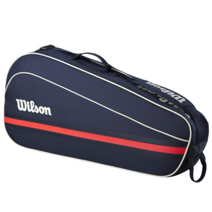 WILSON 2025 Team Tennis Racket Bags (Holds up to 3 Rackets, Oats/Red)