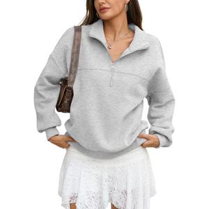 EasyGala Womens Oversized Quarter Zip Sweatshirts Fleece Half Zipper Pullover Tops Fall Fashion Outfits Clothes 2026 M