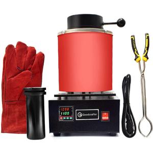 2KG Gold Melting Furnace 1150 /2102  Automatic Digital Melting Furnace Machine with Graphite Crucible for Precious Metals Gold Silver Jewelry,1400W