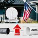 Flag Pole for Outside-6ft with Plastic Decorative Finial, White Flagpole Kit with Metal Holder, Two Tangle-Free Flag Pole Rings for House, Porch, Yard