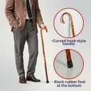 Dress Up America Classic Wooden Costume Cane Lightweight Vintage Gentleman Walking Stick Kids 32 & Adult 35.5 Victorian, Magician, Formal, Halloween & Cosplay Accessory