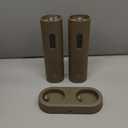 LARS NYSM Electric Salt and Pepper Grinder Set, USB Rechargeable, Automatic Salt and Pepper Mills, Spice Shakers Refillable with LED Light, Adjustable Coarseness, Ceramic Grinder (Taupe Brown)