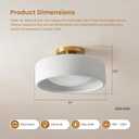 Modern Ceramic Flush Mount Ceiling Light, White, 14"W x 14"L x 6.8"H