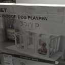 Acrylic Clear Dog Playpen Indoor with Door, 26'' H Transparent Dog Play Pen for Small Dogs, No-Connector Modular Puppy Playpen with Integrated Suction Cups Base, 12 Panels, White