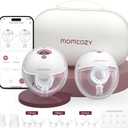 Momcozy M5 Smart APP Controlled Wearable Breast Pump, Hands-Free Wireless Electric Pump, 3 Modes 9 Suction Levels, BPA-Free, Portable Lightweight, 24mm Flange, 2-Pack Cozy Red