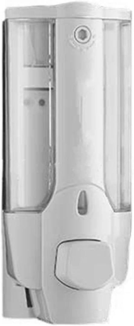 Cyrank Manual Soap Dispenser, Wall Soap Dispenser 350ml Hand Soap Dispenser Wall Mount Commercial Soap Dispenser for Bathroom Kitchen Hotel(White)