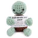 Reluen Crochet Turtle, Shell-ebrate Your Pace Handmade Mini Turtle Crochet Animal with Inspirational Affirmation Card, Cute Pocket Hug Desk Decor Graduation Gift for Women Men Mom Daughter Coworker