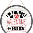 Valentines Day Door Decorations, Valentine Sign for Front Door Indoor Outdoor Porch Wall Decor, Valentine's Day Hanger for Cat Dog Lovers Party Decoration - B07