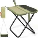 Folding Portable Camping Stool, Lightweight 1.4lbs with Carry Strap, Foldable Backpack Stool for Travel, Hiking, Picnic, Outdoor Events(Green)