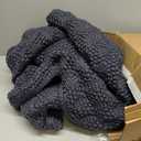 Knitted Weighted Blanket for Adult, Chunky Knit Weighted Throw for Sleep 60"*80" 20lbs, Cooling Breathable Machine Washable Heavy Blanket for Room Decor (Dark Grey, Queen)