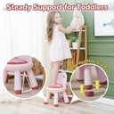 KidBloom Toddler Chair, Reinforced Kids Chair, Dinosaur Plastic Child Chair for Toddlers 13 with Supportive Backrest, Pink