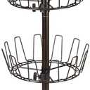 Household Essentials 2139-1 Metal Four-Tier Adjustable Revolving Shoe Rack | Holds up to 24 Pairs of Shoes | Antique Bronze Finish
