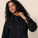 Amazon Essentials Womens Relaxed- Fit Dropped Shoulder Midweight Cotton Twill Jacket (Black)