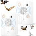Upgraded Ultrasonic Bird Repellent Devices Outdoor Woodpecker Deterrent for House Pigeon Repellent Rechargeable Bat Deterrent Indoor to Keep Birds Out of Attic Porch Balconies,2Pack