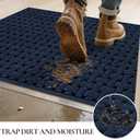 Door Mat Indoor Entrance 20x32, Non-Slip Washable Doormats Entry Way Mats, Dirt Resistant and Absorbent Welcome Mat, Easy Clean Low-Profile Doormat, Front Door, Inside Entrance, Blue (1'8" x 2'8" (Rectangular))