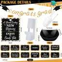 Meanplan 34 Pcs 2026 Graduation Candy Bar Party Decoration Graduation Candy Bar Party Supplies Buffet Plastic Bowls Spoons Congrats Grad Banner Buffet Sign Snack Labels for High School College, Black