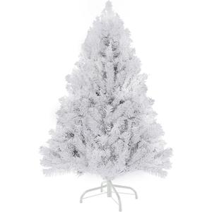 4ft White Christmas Tree - Premium Hinged Artificial Small Christmas Tree, Canadian Fir Full Bodied 4 Feet Tree with 320 Tips, Lightweight and Easy to Assemble Holiday Dcor Tree with Metal Stand