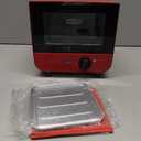 Dash Mini Toaster Oven - Sleek & Stylish - For Creative Homemade Treats - Compact, Space-Saving Design - adjustable temperature dial - Removable Baking Tray - Red, + Auto Shut Off Feature