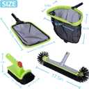 Sepetrel Deluxe Swimming Pool Cleaning Kit Including Professional Leaf Skimmer Net,Half-Depth Fine Mesh Net,17.5" Pool Brush Head & Hand Scrub Brush(NO Pole)