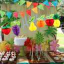 2 x Gyufise 6Pcs Fruit Honeycomb Centerpieces Hawaiian Summer Fruit Table Toppers Tropical Fruit Party Decorations Pineapple Strawberry Grape for Hawaiian Luau Fruit Themed Party